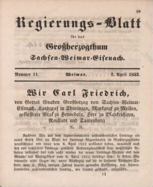 Nr. 11 : 2. April 1853
