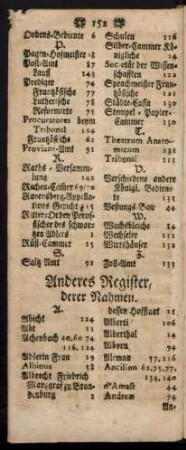 Anderes Register derer Nahmen