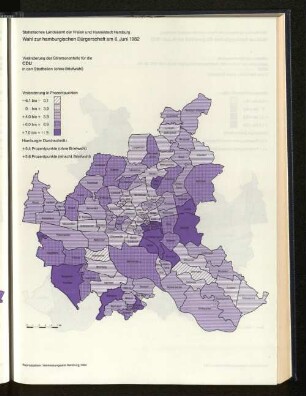 Veränderung der Stimmenanteile für die CDU in den Stadtteilen