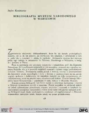 1: Bibliografia Muzeum Narodowego w Warszawie