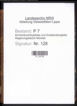 Zivilstandsregister der Munizipalität Harsewinkel (G 1814). (Gemeinde: Harsewinkel, Kreis Warendorf)