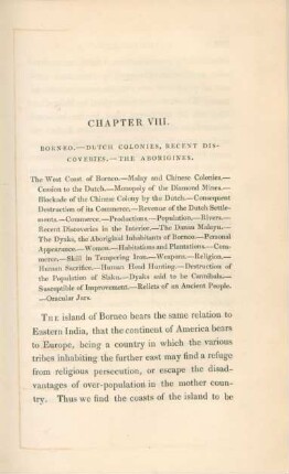 Chapter VIII. Borneo - Dutch Colonies, recent discoveries - the Aborigines