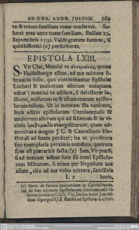 Epistola LXIII