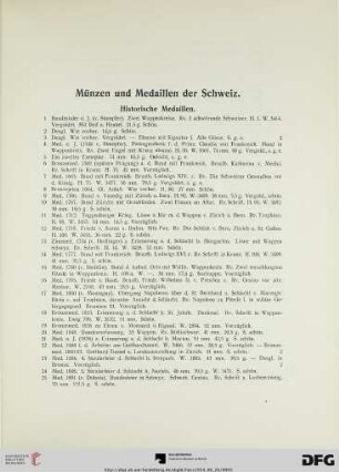 Münzen und Medaillen der Schweiz (Nr. 1-788)