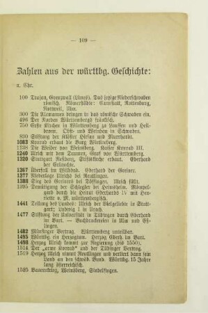 Zahlen aus der württbg. Geschichte
