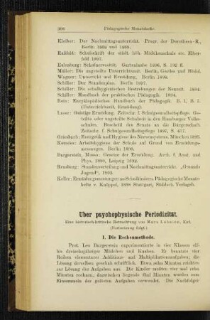 Über psychophysische Periodizität : eine historisch-kritische Betrachtung
