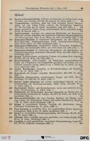 Möbel (Nr. 415-442)