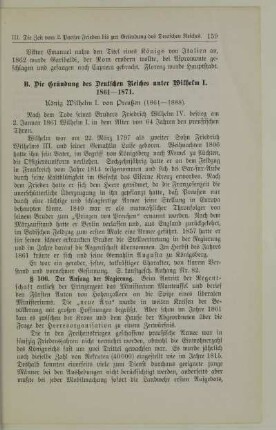 B. Die Gründung des Deutschen Reiches unter Wilhelm I. 1861-1871