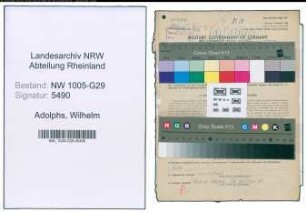 Entnazifizierung Wilhelm Adolphs , geb. 18.04.1898 (Bahnsekretaer)
