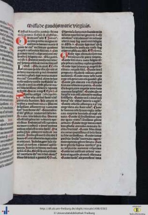 Missa de gaudiis marie virginis.