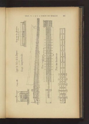 Type de Cale de la Seyne. Coupe longitudinale. Plan supérieur. Plan des fondations.