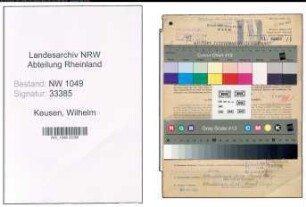 Entnazifizierung Wilhelm Keusen , geb. 14.09.1906 (Elektriker)