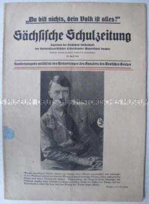 Sonderausgabe der "Sächsischen Schulzeitung" zum Geburtstag von Hitler