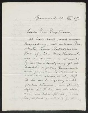 Brief von Martin Kriele an Gerhart Hauptmann