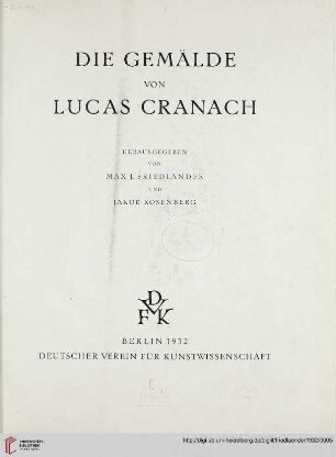 Die Gemälde von Lucas Cranach