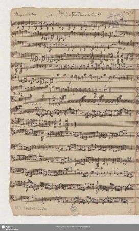 Violino primo (mit einigen hervorstechenden Solo's der Orgel)