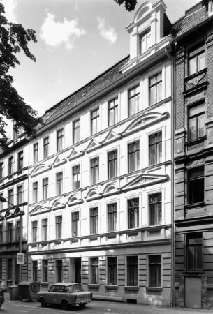 Görlitz-Altstadt, Bahnhofstraße 1 a. Wohnhaus (E. 19. Jh.). Straßenansicht