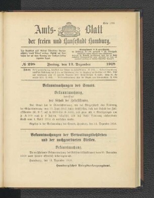 No. 298, 13. Dezember 1918