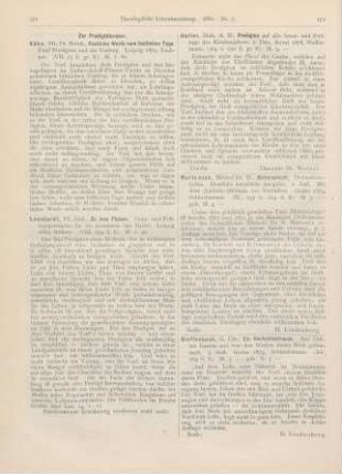 171 [Rezension] Kühn, Bernhard, Festliche Worte zum festlichen Tage. Fünf Predigten und ein Vortrag