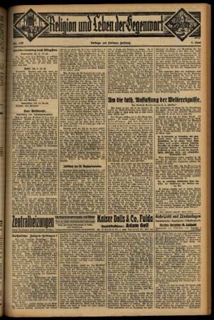 Dritte Ausgabe vom Sonntag, den 07. Juni 1931.