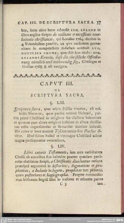 Caput III. De Scriptura Sacra