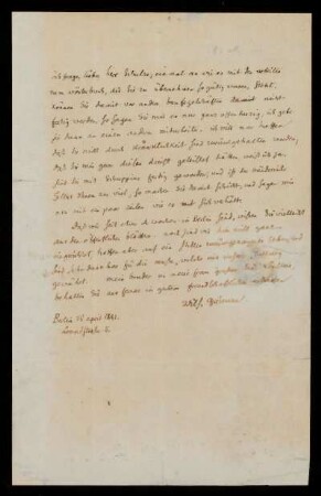 Brief von Wilhelm Grimm an Georg Schulze