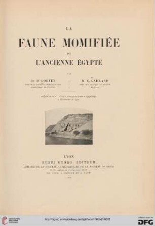 Band 1: La faune momifiée de l'ancienne Égypte