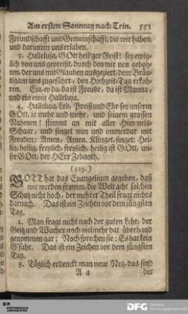 Sonntage nach der H. Drey-Einigkeit.