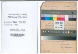 Entnazifizierung Alois Schroeter , geb. 30.05.1906 (Reg.Sekretaer)