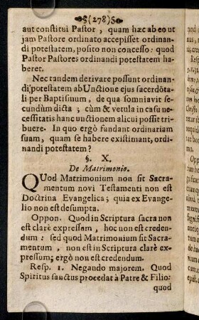 278-281, § X. De Matrimonio. Quod Matrimonium non sit ...