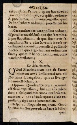 278-281, § X. De Matrimonio. Quod Matrimonium non sit ...