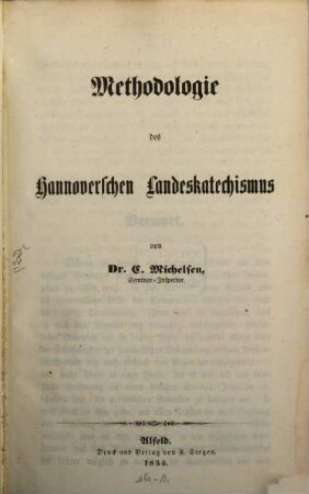 Methodologie des Hannoverschen Landeskatechismus