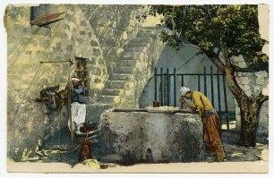 Jaffa [Tel Aviv]. Haus Simon des Gerbers […, Postkarte an Knut Olof Dalman]