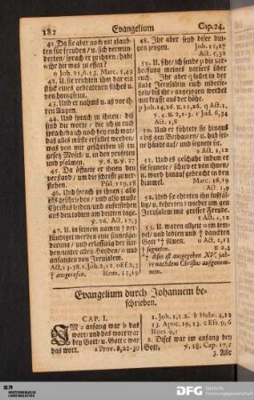 Evangelium durch Johannem beschrieben.