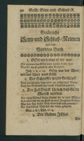 Geistreiche Sinn- und Schluß-Reimen aus dem Vierdten Buch ...