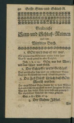 Geistreiche Sinn- und Schluß-Reimen aus dem Vierdten Buch ...