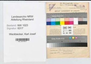 Entnazifizierung Karl Josef Weckbecker , geb. 20.05.1903 (Lehrer)
