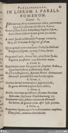 In Librum I. Paralipomenon