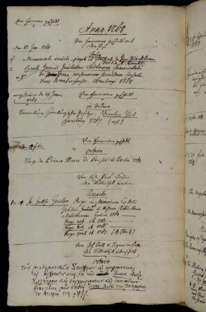 Von Hannover geschickt mit der Post. - Von Hannover geschickt. - Von Hhn. Prof. Heyne der Bibliothek gegeben. - Vom Geh. Rath v. Segner in Halle der Bibliothek überschickt.