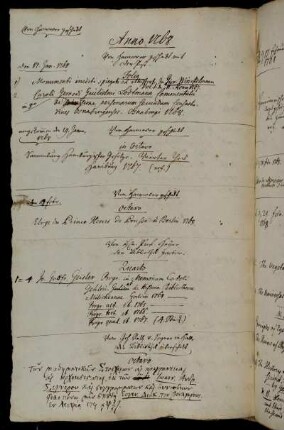 Von Hannover geschickt mit der Post. - Von Hannover geschickt. - Von Hhn. Prof. Heyne der Bibliothek gegeben. - Vom Geh. Rath v. Segner in Halle der Bibliothek überschickt.