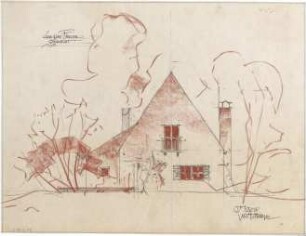 Gsaenger, Gustav; München - Obermenzing; Landhaus Dr. Fiedler - Ostseite (Ansicht)