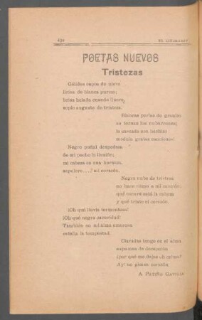 Tristezas : Poetas nuevos