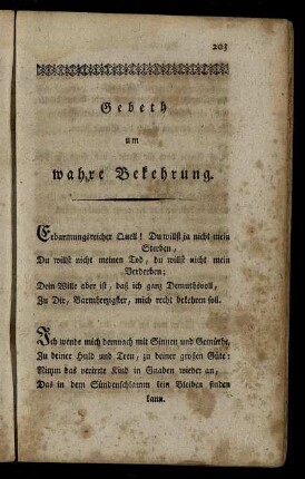 Gebeth um wahre Bekehrung.
