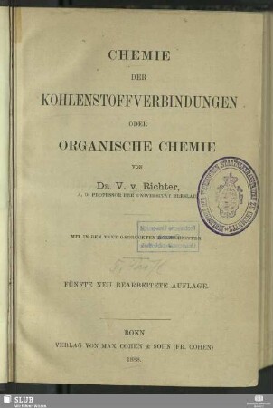 Chemie der Kohlenstoffverbindungen oder Organische Chemie