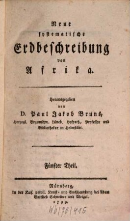 Neue systematische Erdbeschreibung von Afrika : In sechs Theilen, 5