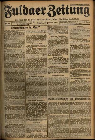 Ausgabe vom Samstag, den 27. Februar 1926.