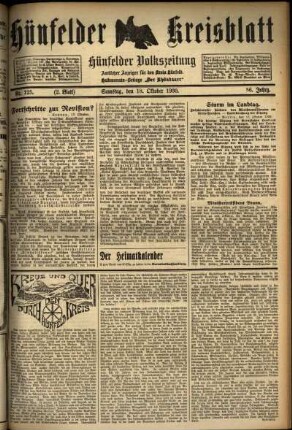 Zweite Ausgabe vom Samstag, den 18. Oktober 1930.