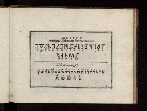 Moyses Antiquas Hebraicas literas inuenit. - Hebræorum