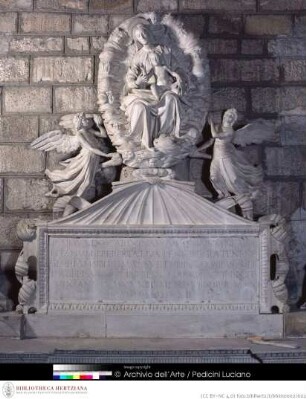 Grabmal des Vizekönigs Ramon de Cardona, Madonna mit Engel und Inschrift