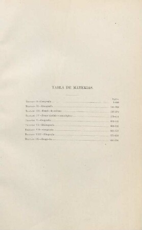 Tabla de materias